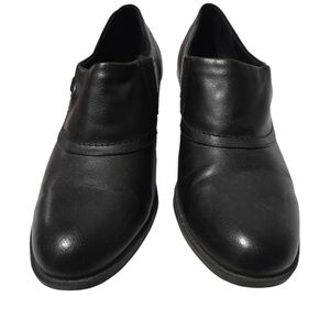 Yuu 'Nelman' Women's Black Chunky Heel Slip‎ On Ankle Bootie Ladies Size 10M